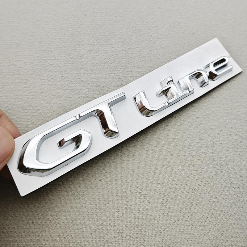 OQUP8 3D Metal Chrome Logo GT Line Emblem Badge For Peugeot 2008 301 307 308 408 3008 508 208 Car Rear Trunk Fender Styling Decoration