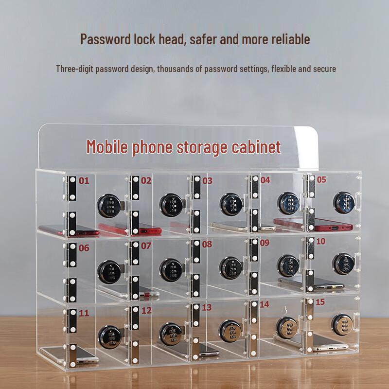 Qiyi Acrylic Phone Locker with 30 Slots and Password Lock