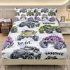 Разнообразный гоночный узор матрас трехкомпонентный цифровая печать комплект постельного белья для пары