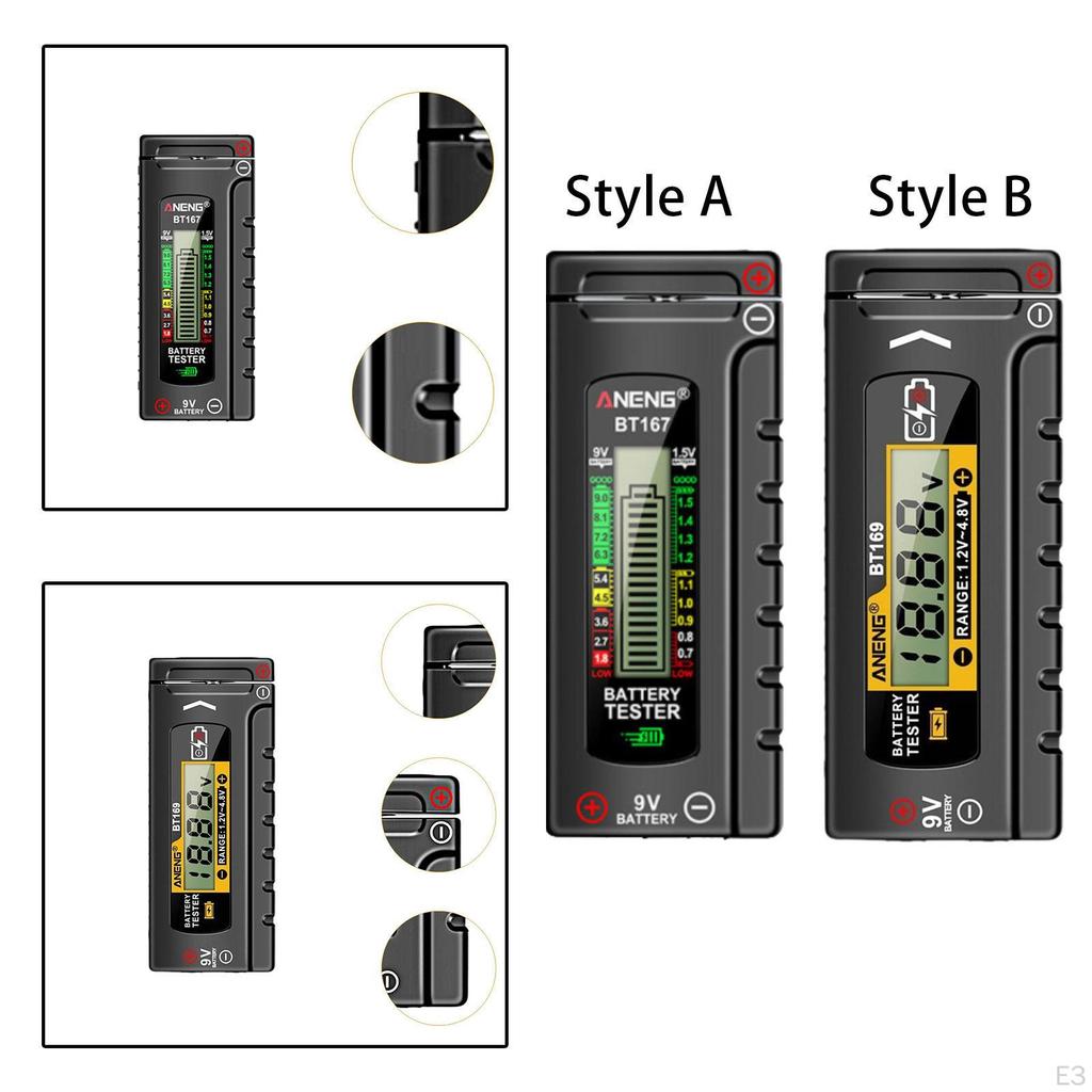 Тестер аккумулятора 1,2-4,8 В 9 В Удобный уровень мощности монитор измеритель электрооборудования