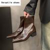 Street Style Women Ankle Boots Fashion Pointed Toe Short Booties Ladies Square Heels Party Pumps Shoes