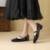 P218-2 Square Head Thick Heel Mary Jane 2025 New Summer Shallow Mouth Single Shoes Women's Shoes Literary and Retro Word Belt Women