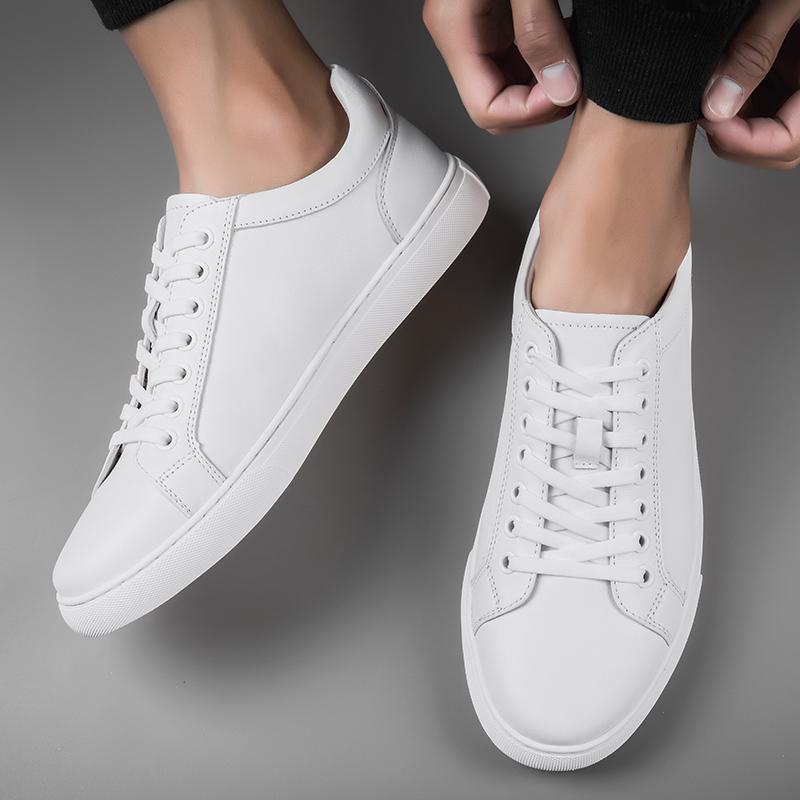 Fashion Genuine Leather Mens Casual Shoes Lightweight Man Skateboard Shoes Luxury Brand Sneakers Travel Tenis Masculino Vulcanize Shoes