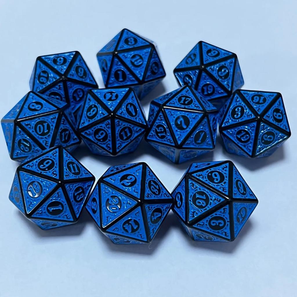 10pcs/lot Polyhedral Dice 20 Sided Vintage Digital Dice Set D4 D6 D8 D10 D12 D% D20 for TRPG Entertainment Party Board Game Dice