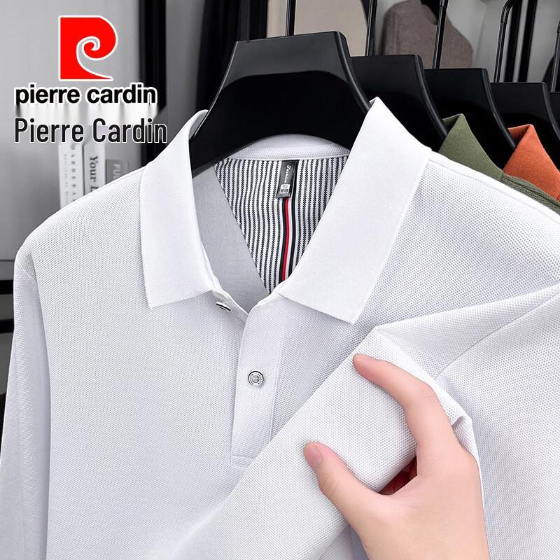 Pierre Cardin Мужская осенняя рубашка-поло с длинным рукавом в стиле business casual