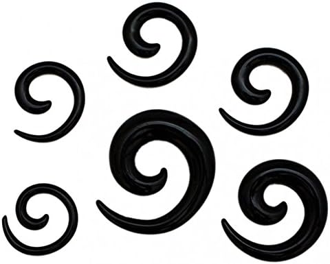 Soul-Cats Double Flared Tunnel Set 2-10mm 8 Pieces Ear Expander Black