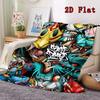 Fantasy monster 2D Flat Pattern Flannel Blanket High quality All Seasons Warmth and Comfort Perfect for Christmas Gifts.