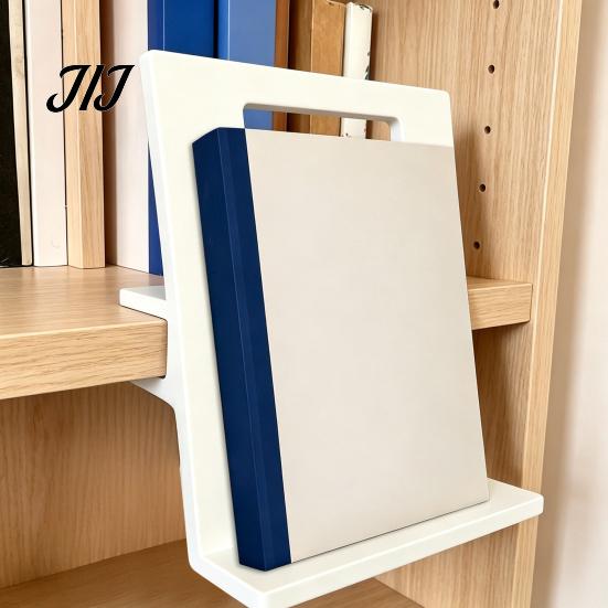 Hollow Book Display Rack Clip-on for Bookshelf , No Drill Holder, Heavy Duty Plastic Showcase Home Office Library Holder