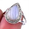 Natural Blue Lace Agate Gemstone 925 Solid Sterling Silver Jewelry Ring S.8 I1Q08