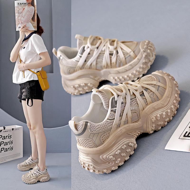 Trendy Brand Tire Sole Dad Shoes Women's 2025 New Autumn Shoes Thick Sole Heightening Sports and Leisure Shoes Women HXX-M-91