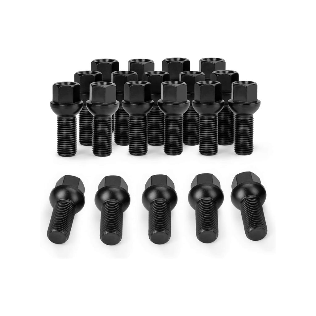 Ball Seat Lug Bolts m14x1.5 28mm Shank Length for Jetta Golf Tiguan Passat Corrado GTI TT Allroad Quattro A4 A6 A8 S6 S8
