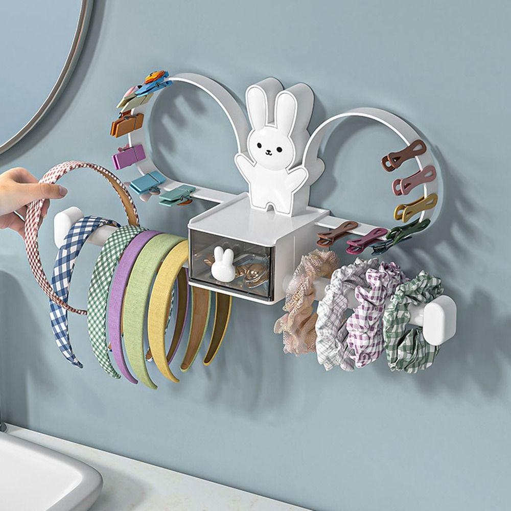 Hairpin Hairband Storage Rack Punch-free Hair Clip Organizer Rack HairHoop Display Holder Bathroom
