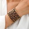 Дизайн для меньшинств Леопардовый принт Манжеты Металлический Экзальтированный Браслет Девочки