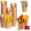 25pcs 14/16oz French Fries Holder Kraft Paper Potato Chips Box New French Fry Cup  Party Supplies