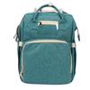 Многофункциональный рюкзак большой вместимости для мам, складная сумка для кроватки и пеленания младенца(зеленый )
