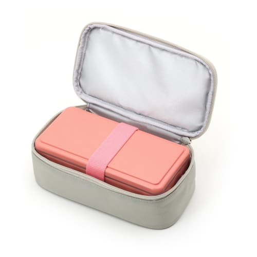 Miyoshi Seisakujyo GEL-COOL Compatible Insulated Single-Tier Lunch Box Case, Gray, W20.5 x D11.5 x H6.5cm (Compatible with Dome M, Square L, and Trian