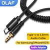 Аудиокабель Olaf AUX Type-C USB C на 3,5 мм разъем AUX-кабель Адаптер для автомобильной колонки и наушников для Samsung iPhone 15 16 Конвертер Type-C