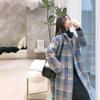 Autumn and Winter New Mid-length Plaid Imitation Mink Velvet Coat Korean Version Loose Thickened Woolen Cardigan Women Coat