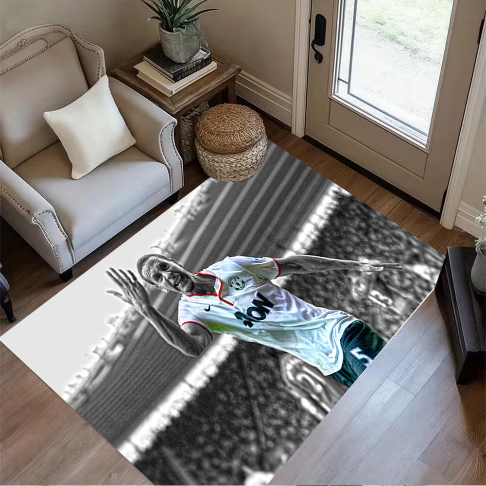 Football Player Celebration Floor Mat Perfect for Game Room Foyer Playrooms Balcony Anti-slip Rug Decorate Offices Birthday/Christmas Gift