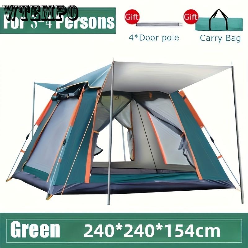Водонепроницаемая переносная палатка для кемпинга - простая установка, прочная ткань Оксфорд, дуги из сплава, застежка-молния - темно-зеленая автоматическая многопляжная утолщенная защита от дождя