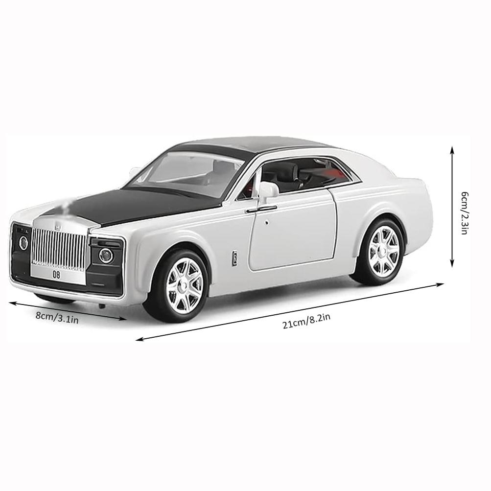 1:24 Scale Sweptail Model Car,Pull Back Vehicle Simulation Panoramic Sunroof Toy Die-cast Car,Opening Door Vehicle Collectible Decorations