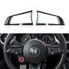 Car Steering Wheel Cover Sticker Decal Carbon Fiber Trim For Alfa Romeo Giulia 952 Stelvio 949 2017- Interior Accessories