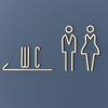 Toilet Door Sign for Hotel,Office,Home Brass Bathroom Signage WC Plaque Restroom Sign Toilet Symbol