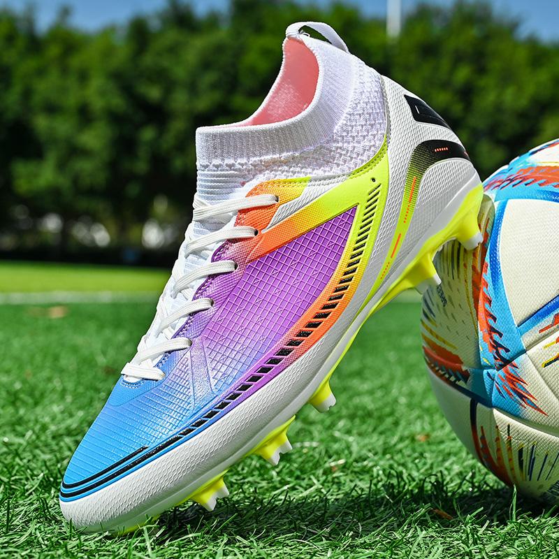 Fashion Mens Soccer Shoes TF/FG High Ankle Football Boots Kids Women Outdoor Sports Shoes Multicolor Training Match Athletic Sneakers