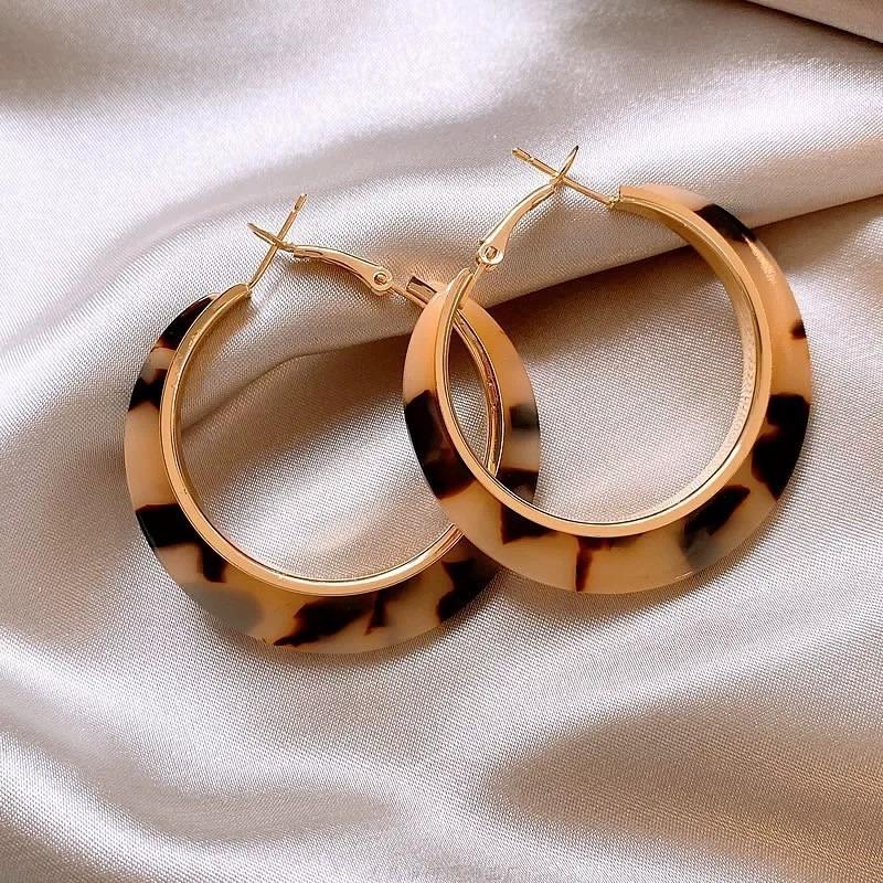 Серебряная игла смола тигровый глаз камень круглый леопардовый узор серьги ретро Маillard серьги нишевые высококачественные серьги