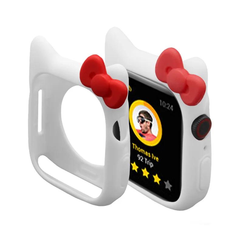 Мягкий силиконовый чехол-бампер для Apple Watch 11 10 9 8 7 46 мм 41 45 38 42 мм Милый мультяшный защитный чехол для iWatch 6 5 SE 40 мм 44