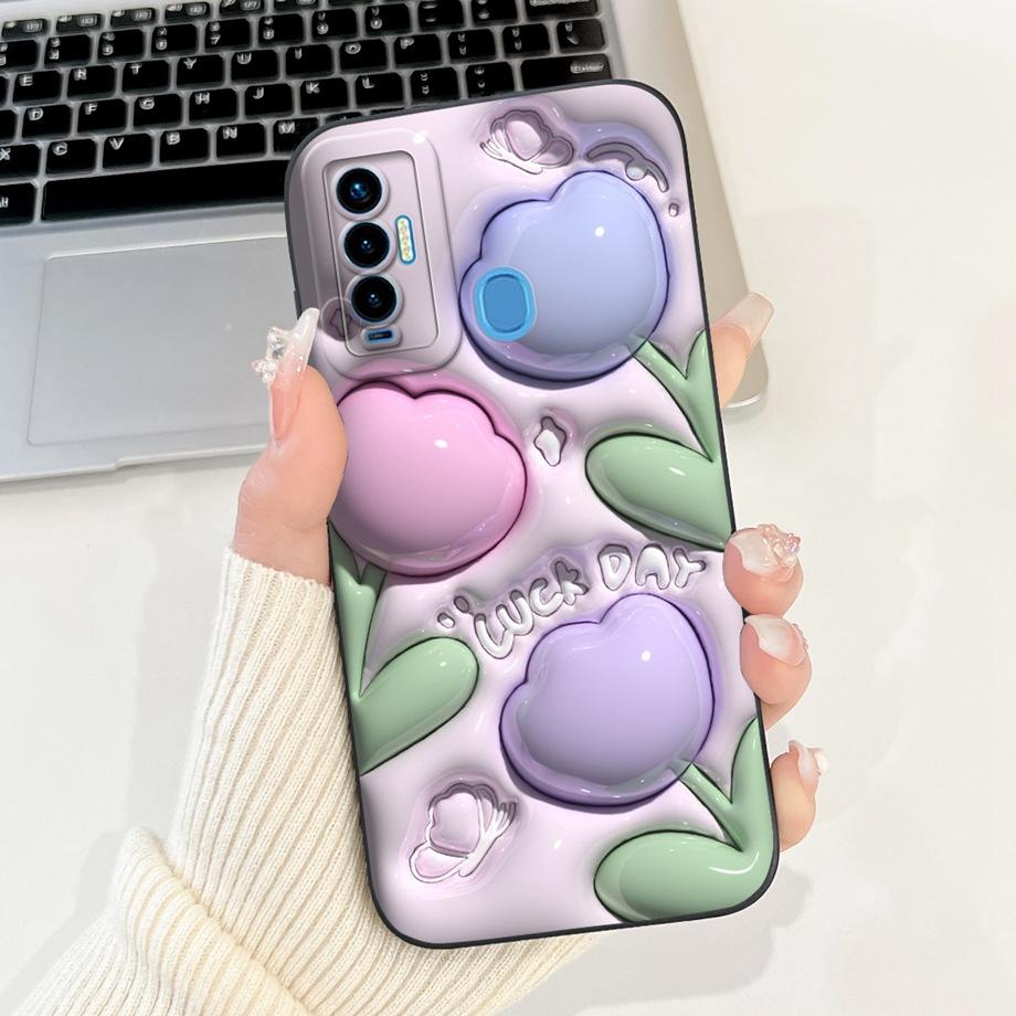 Funda For Tecno Camon 18 18i 18P 18 Primer CH7 CH6 Case Capa Soft Matte Silicone Bumper Cartoon Animal Painting Back Cover