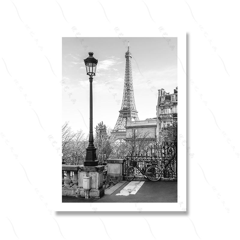 Винтажная Эйфелева башня, холст, картина, домашний декор, скандинавский черный и белый, модное искусство, европейская уличная сцена, ретро принт постеров