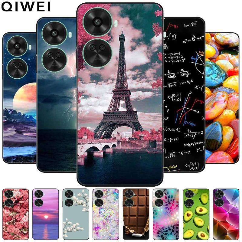 For Huawei Nova 12 SE Case Soft TPU Flowers Beautiful Pattern Phone Cases for Nova12SE Nova 12SE Protect Covers Silicone Capas