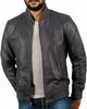 Stylish Genuine Lambskin Leather New Men Jacket Gray Handmade Lambskin Soft Real