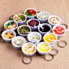 Porcelain Delicious Food Bag Pendant Noodle Keychain Simulation Food Bowl Keyrings Food Key Chains
