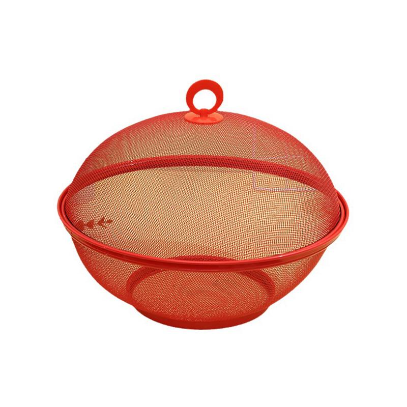 Сетчатая корзина для фруктов с крышкой, предотвращающая мухи, кухонная корзина, держатель для овощей, фруктов