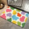 Macaron Color Cow Spot Allover Floor Mat Bedroom Carpet, Bathroom Foot Mat, Doormat, Non-Slip Absorbent Multi-Use