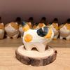 Украшение Кот Ручная Резьба по Дереву Компактный Размер Фигурка Котенка Символ Богатства Настольное Автомобильное Книжная Полка