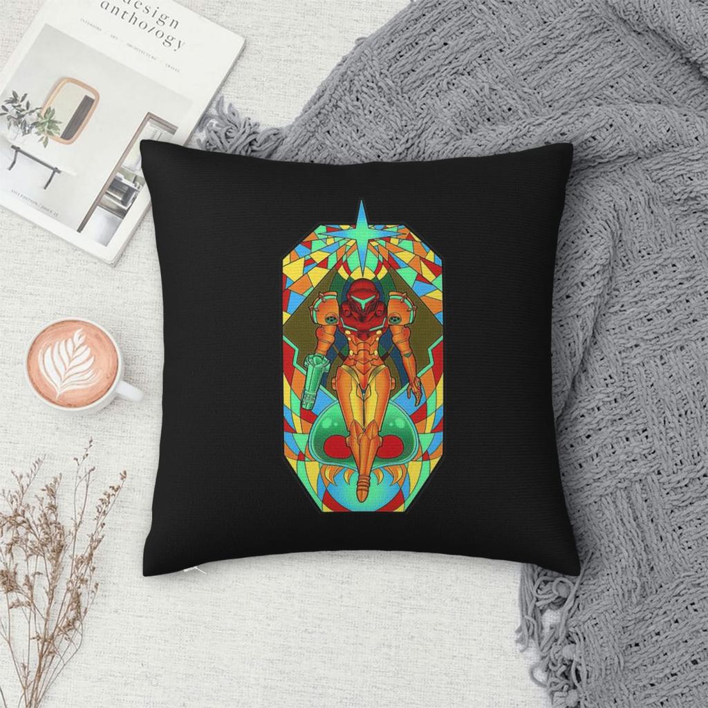 Metroid Samus Aran Square Pillowcase Cushion Cover Pillow Case Throw Pillow Cover for Home Sofa Living Room