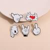 Cartoon Finger Gesture Love You Brooch Enamel Pin Creative Metal Decoration Brooch Backpack Lapel Badge Jewelry Gift for Friends