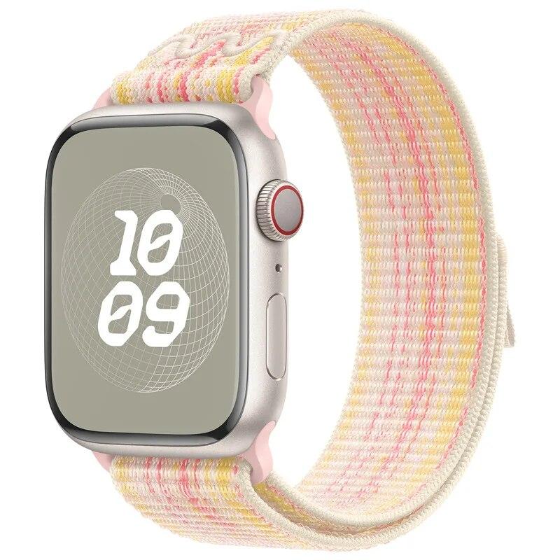 Sports Nylon Strap For Apple Watch Ultra 2 1 49mm Series 9 41mm 45mm Band Loop For iWatch 8 7 6 5 4 3 se 40mm 44mm 42mm Bracelet