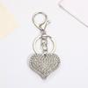 Stylish Heart Keychain Rhinestones Highlighted Charm Corrosion Resistant Key Chain for Keys or Bag Decoration