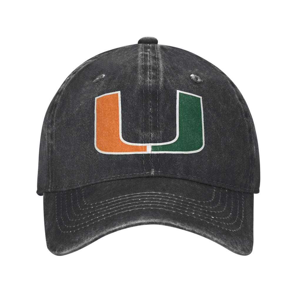 Washed Baseball Cap Miami Hurricanes 2025 College Football Playoff The U is Back Summer y2k Running Hippie Sun Baseball Caps