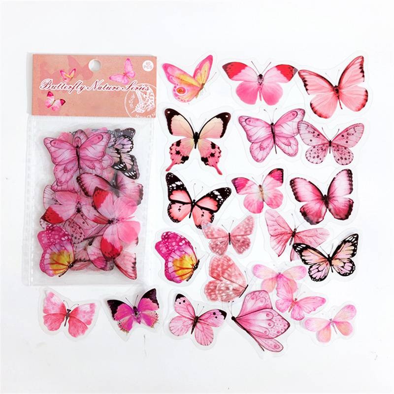 Material Decoration Nature Series Notebook Pet Sticker Stickers Candy Posts Package Butterfly
