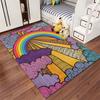 Rainbow and Abstract Cloud Design Carpet with Colorful Patterns Suitable for use as an anti-slip for living room bedroom sofas