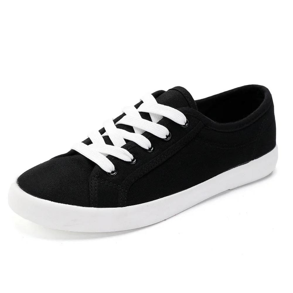 Unisex White Canvas Shoes Casual Summer Vulcanized Shoes Lace-up Students Cloth Shoe Women's Flats Sneakers Women Board Shoes