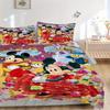 3pcs Mickey Mouse Minnie Mouse Floral Bedding Set, Includes 1 Quilt Cover and 2 Pillowcases, Comfortable Bedding with Stylish Design for Bed