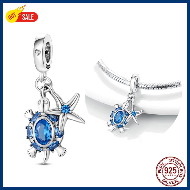 100% S925 Sterling Silver Firefly Charms Evil Eye Hot Air Balloon Blue Charms Fit Original Bracelet DIY Jewelry Making