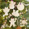 Christmas Decoration Unfinished Wood Cutouts Snowflake with Hole Gift Tags Tree Hanging