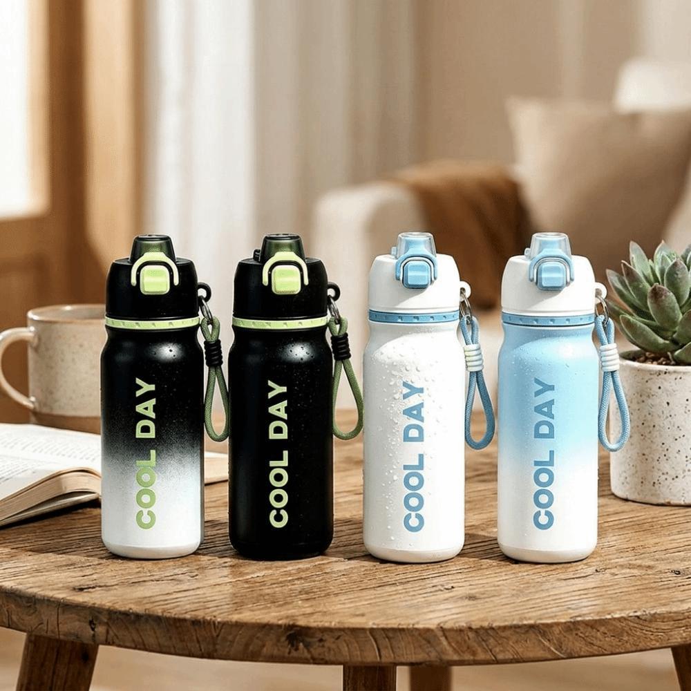 Gradient Color Spray Insulated Cup Leakproof Insulated Water Bottle BPA-Free Vacuum Flask Outdoor